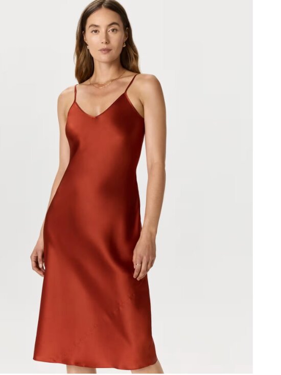 Quince Dresses & Skirts - NWT Quince 100% Washable Silk Slip Dress in Paprika Red - Small